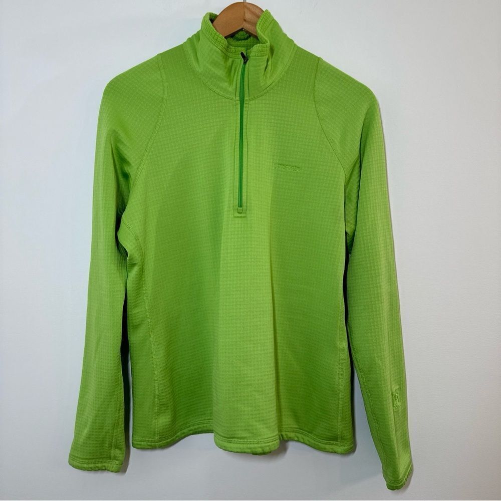 Patagonia R Pullover Womens L Green Quarter Zip Polartec Grid Regulator Base